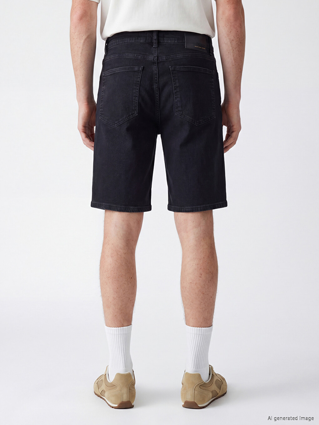 Antrasit Regular Fit Erkek Jean Şort-3