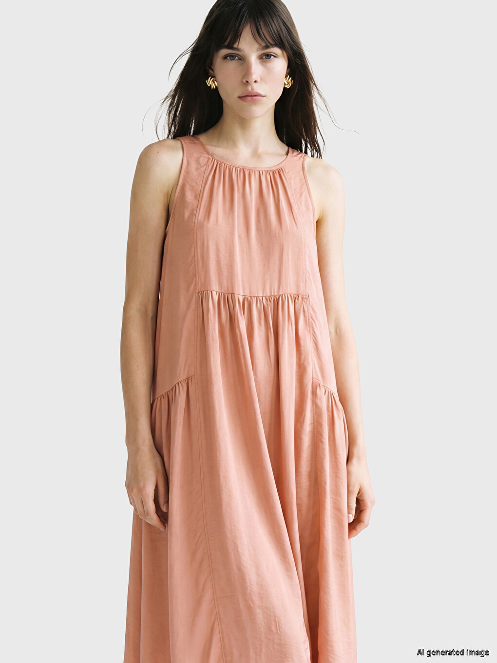 Ruched A-Line Modal Blend Dress
