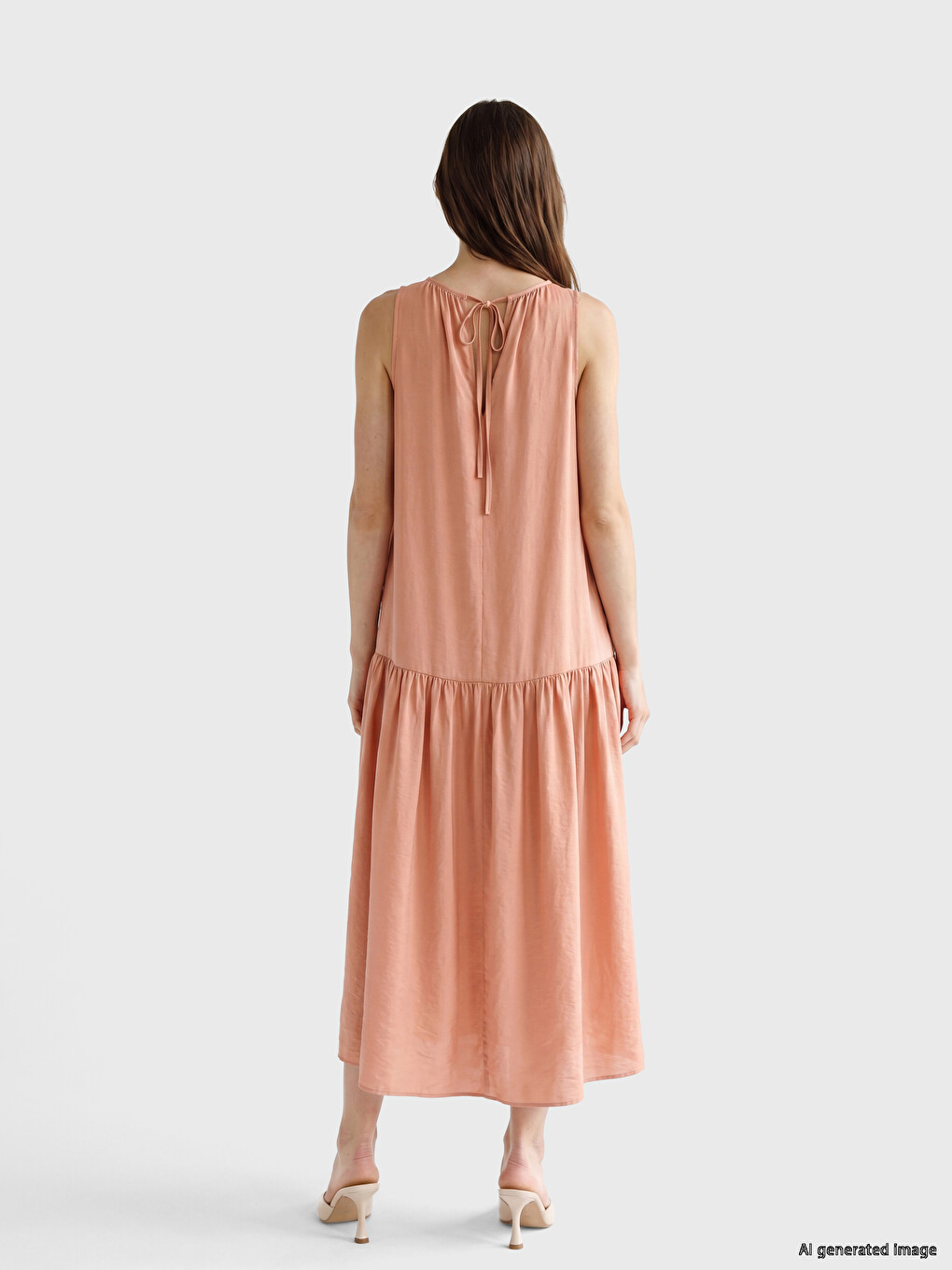 Ruched A-Line Modal Blend Dress-3