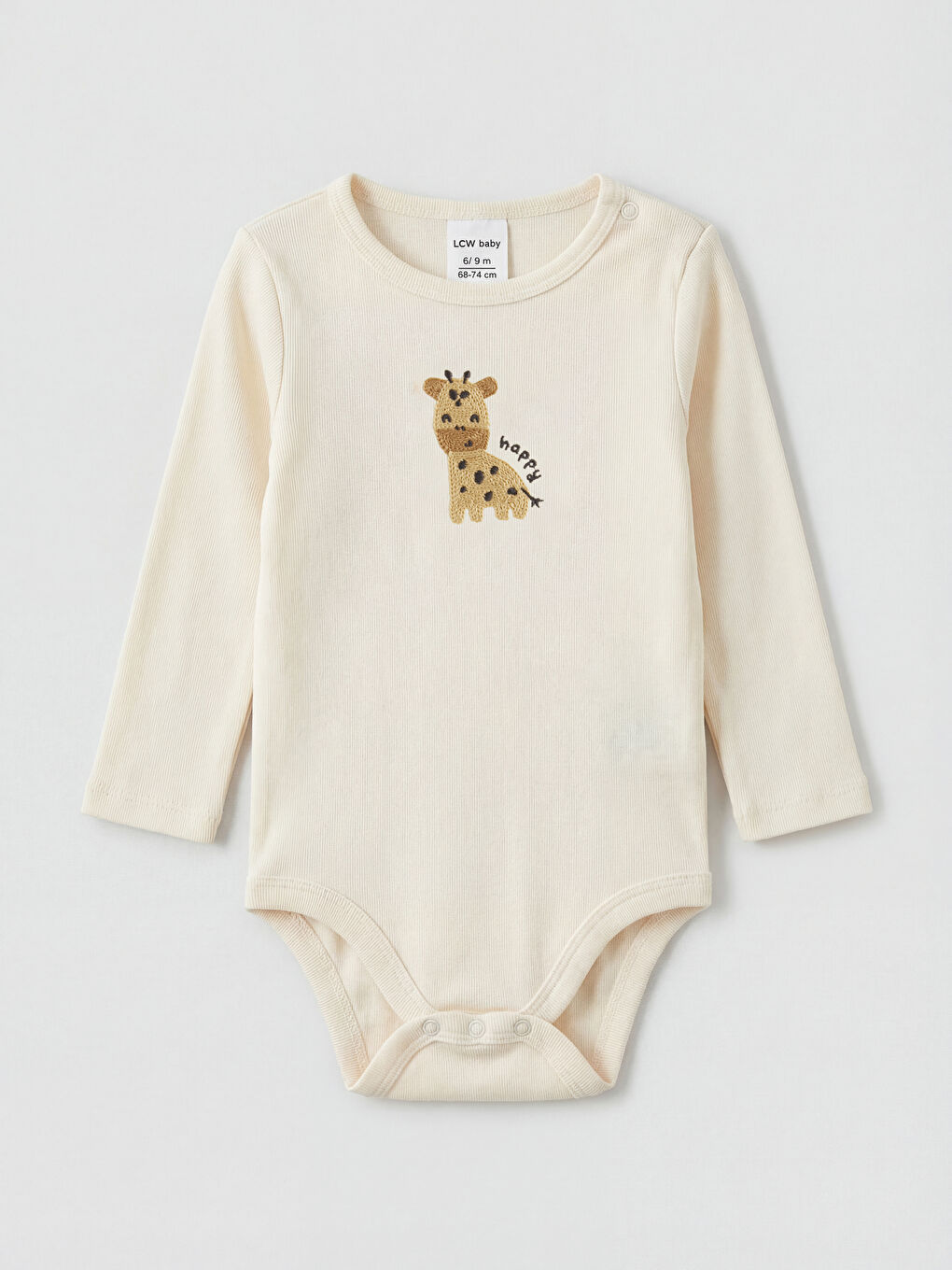 Ekru Erkek Bebek Çıtçıtlı Body ve Patikli Alt-1
