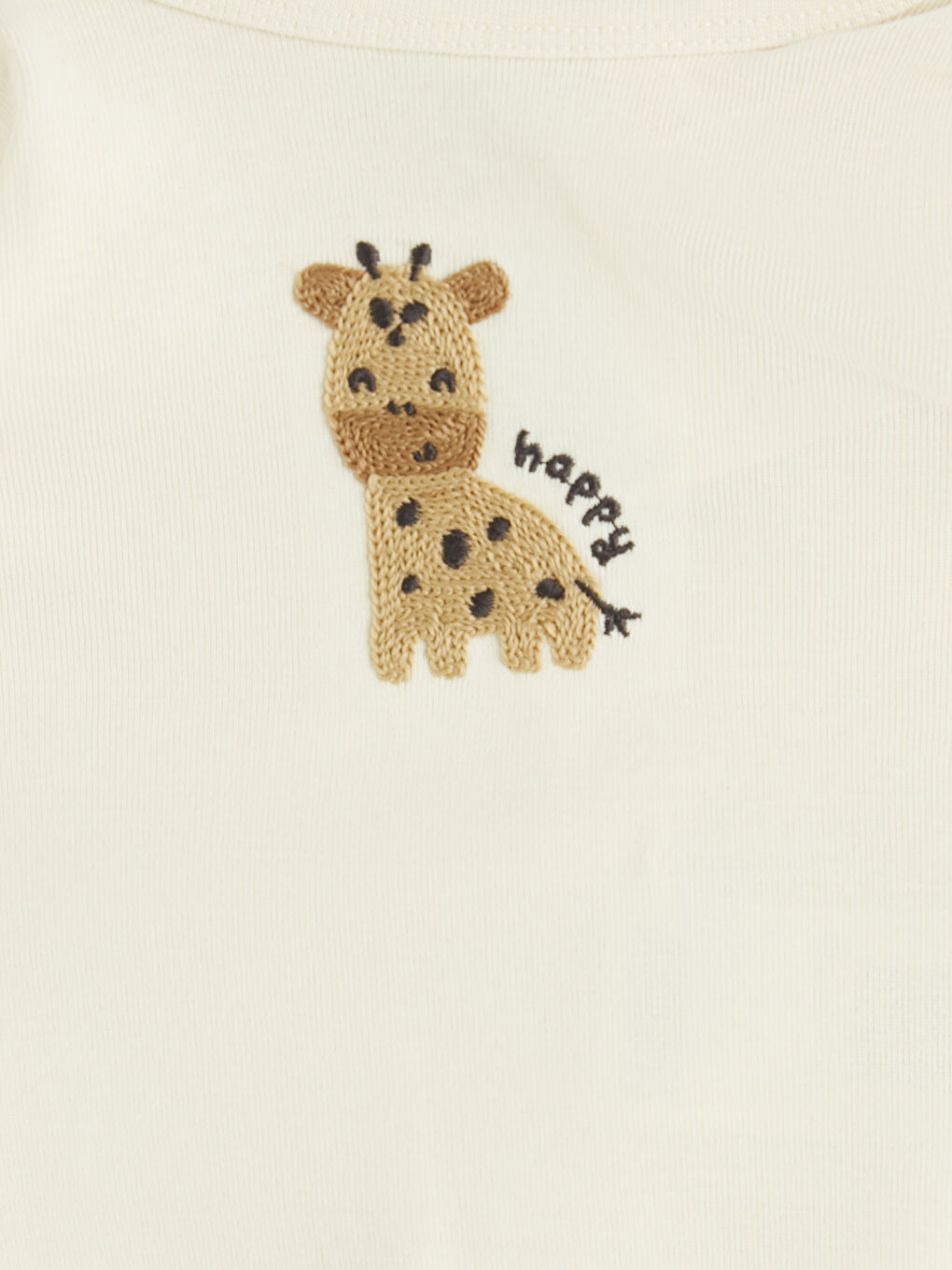 Ekru Erkek Bebek Çıtçıtlı Body ve Patikli Alt-5