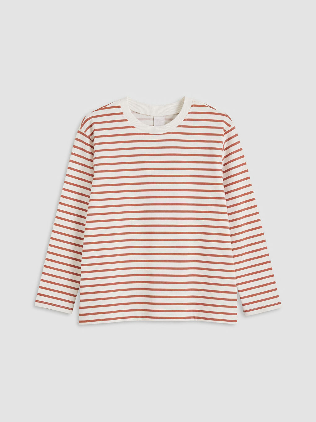 Kahverengi Bisiklet Yaka Çizgili Erkek Çocuk Tişört