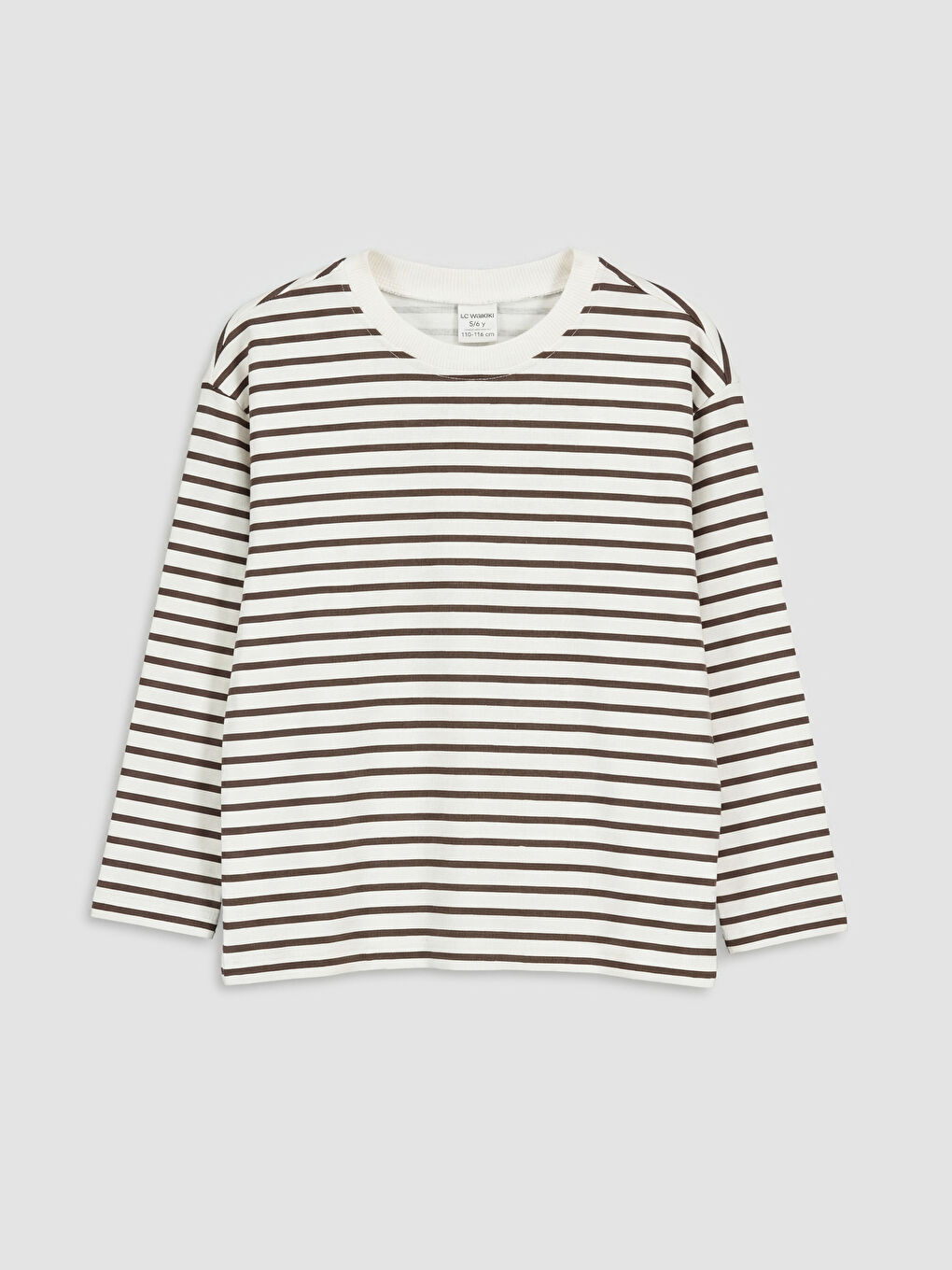 Kahverengi Bisiklet Yaka Çizgili Erkek Çocuk Tişört