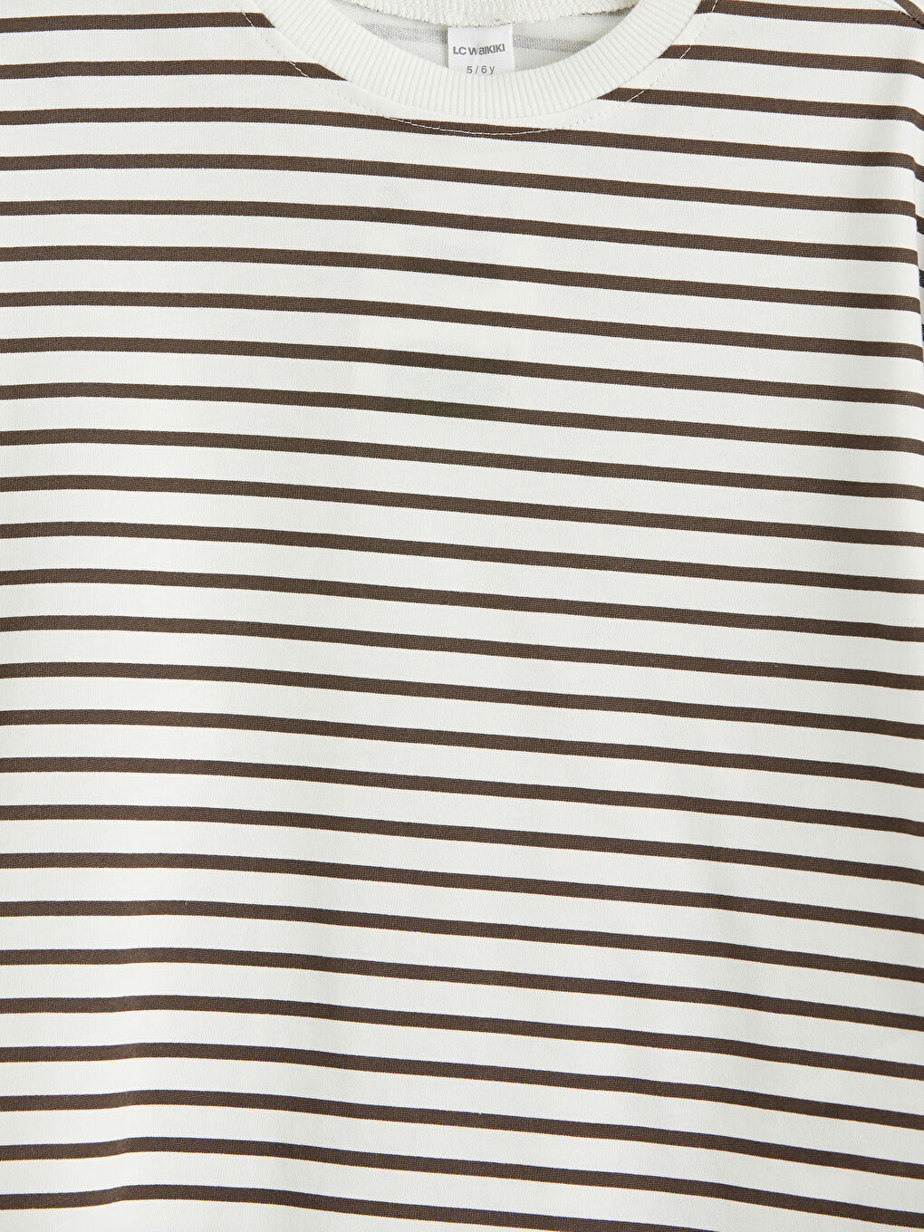 Kahverengi Bisiklet Yaka Çizgili Erkek Çocuk Tişört-2