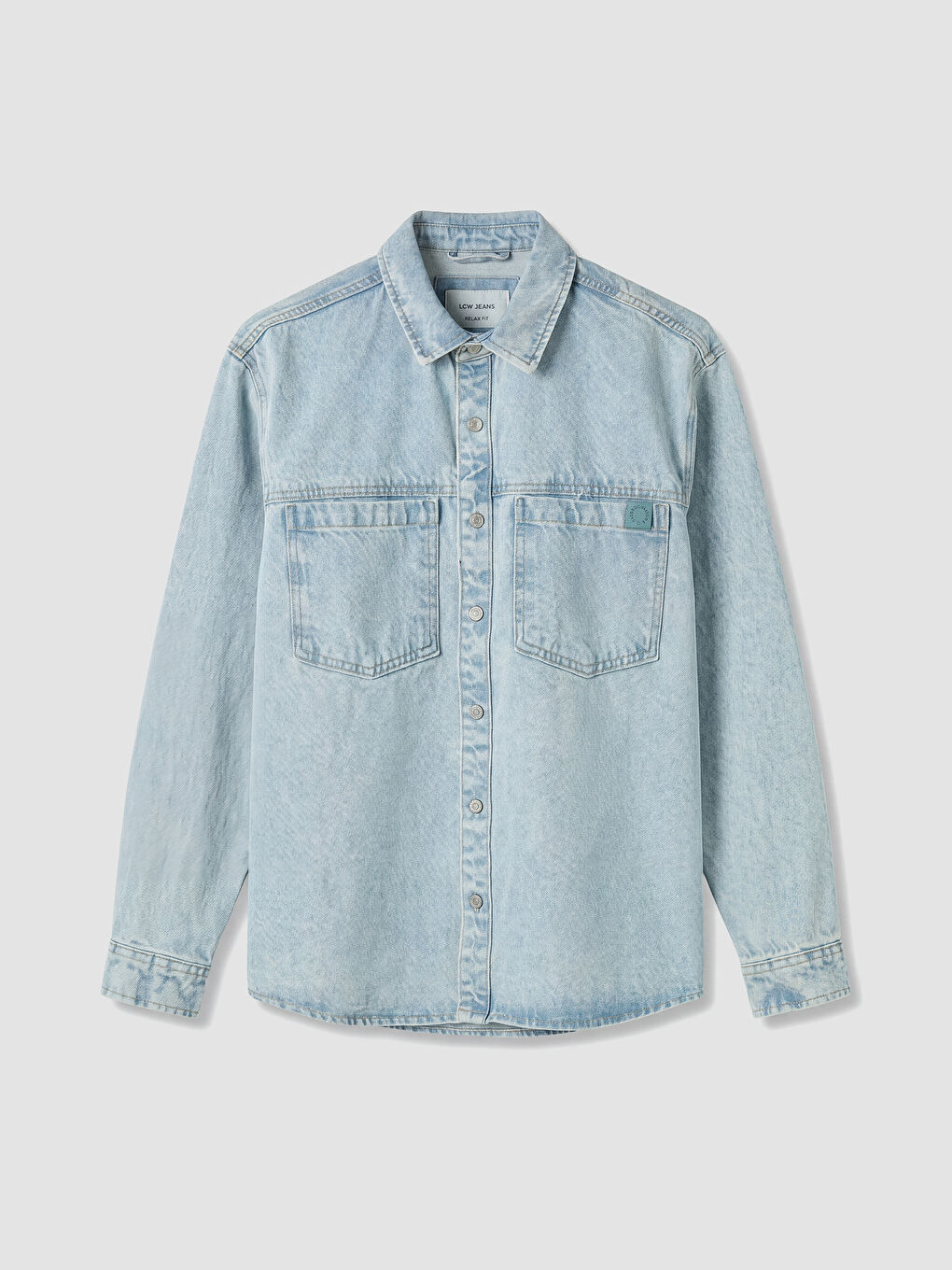 İndigo Loose Fit Erkek Jean Gömlek-2