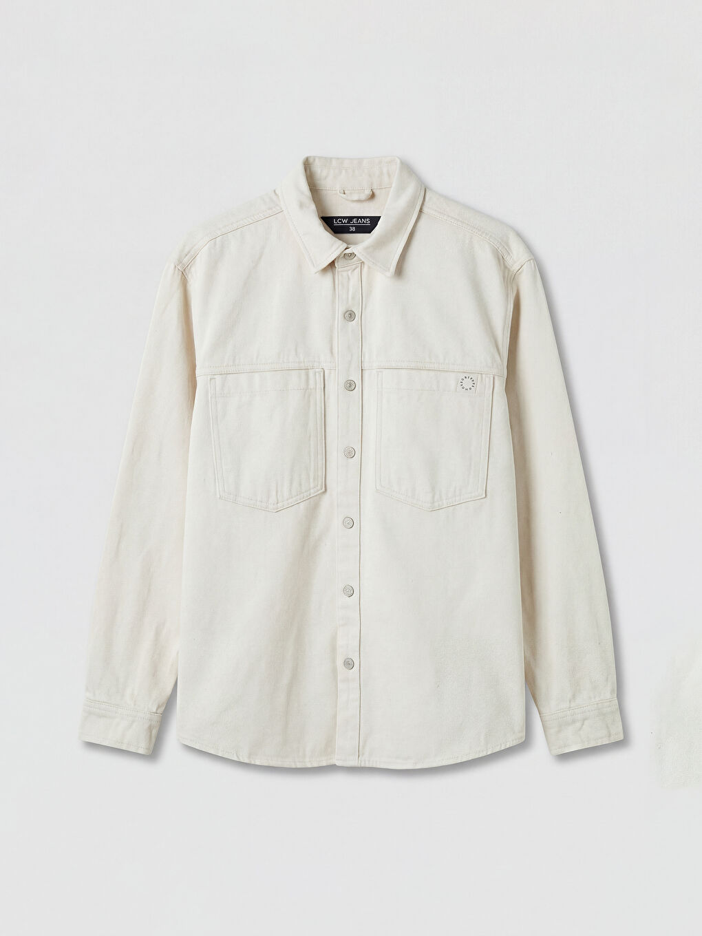 Bej Loose Fit Erkek Jean Gömlek