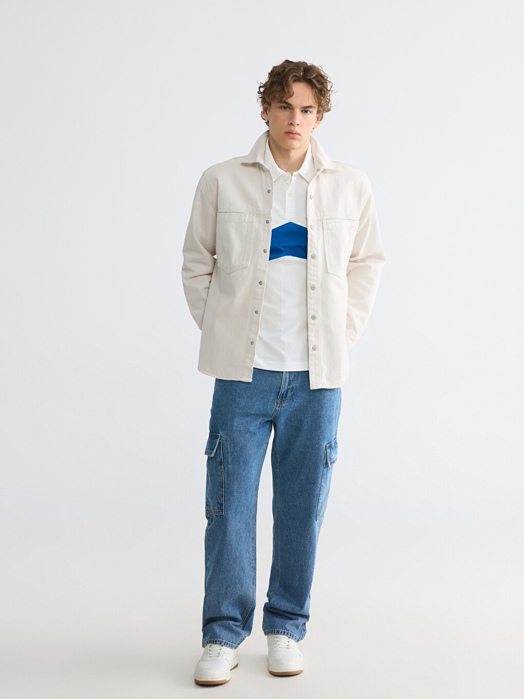 Loose Fit Men's Jean Shirt-3