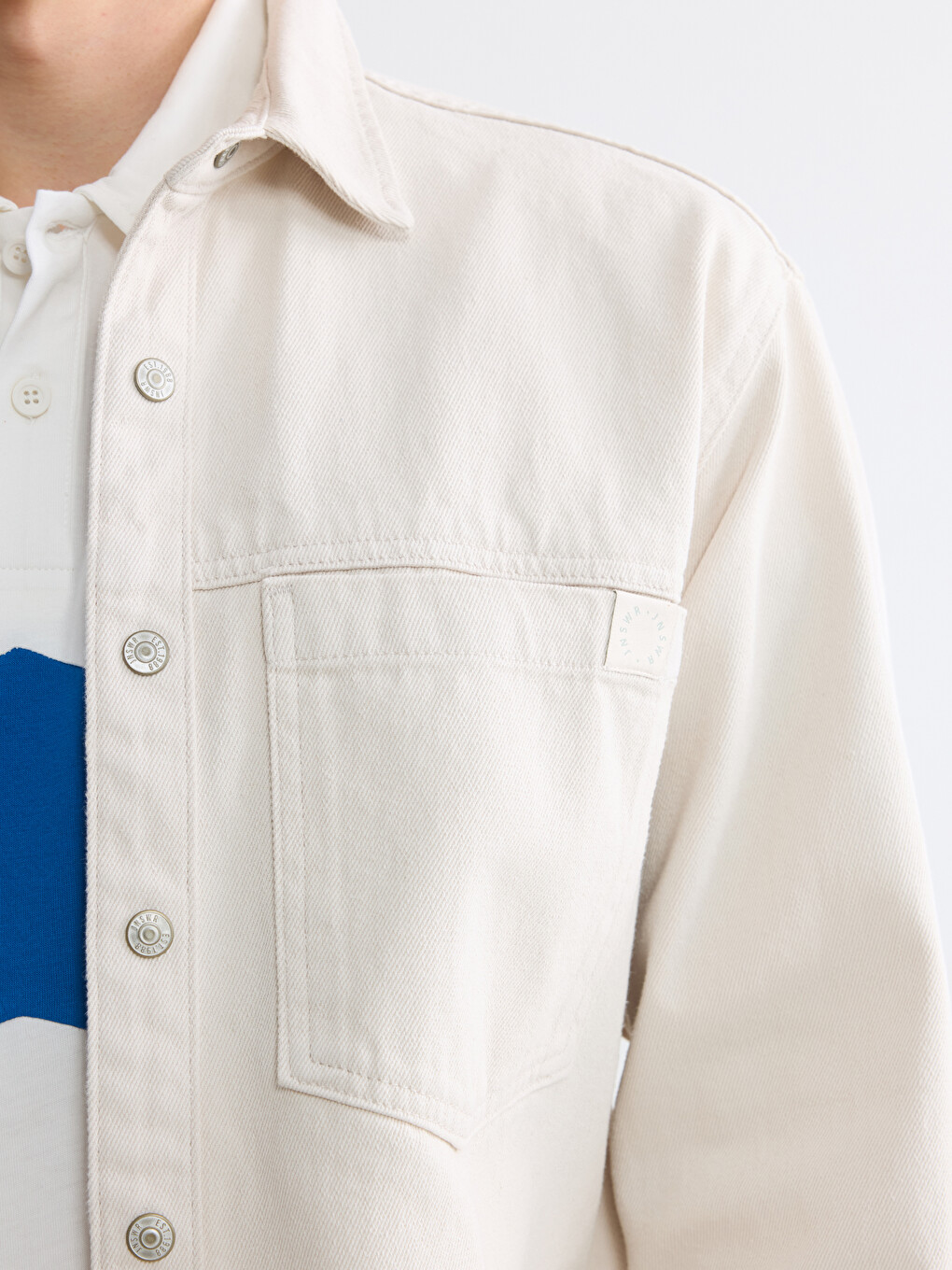 Loose Fit Men's Jean Shirt-4