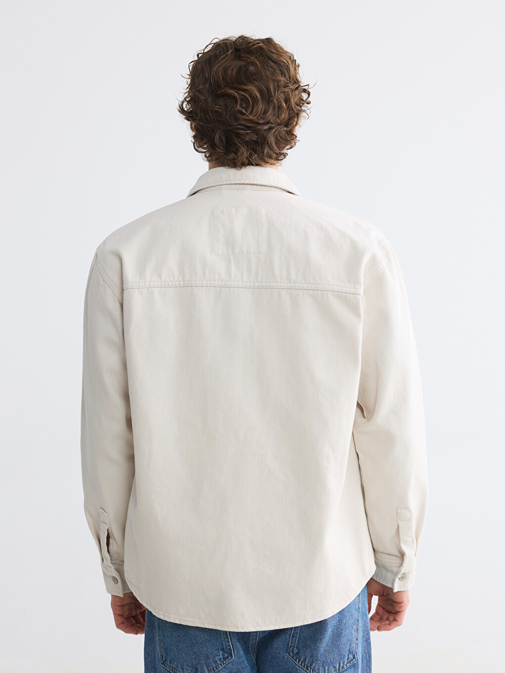 Loose Fit Men's Jean Shirt-5