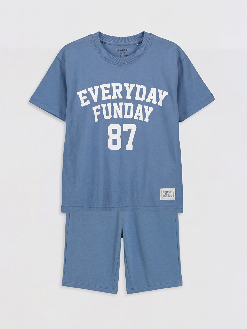 İndigo Baskılı Erkek Çocuk Takım