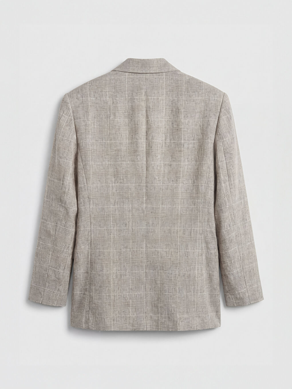 Bej Regular Fit Keten Karışımlı Erkek Blazer Ceket-1