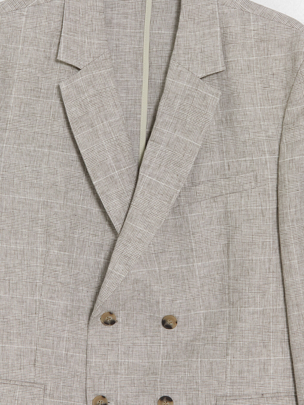 Bej Regular Fit Keten Karışımlı Erkek Blazer Ceket-2