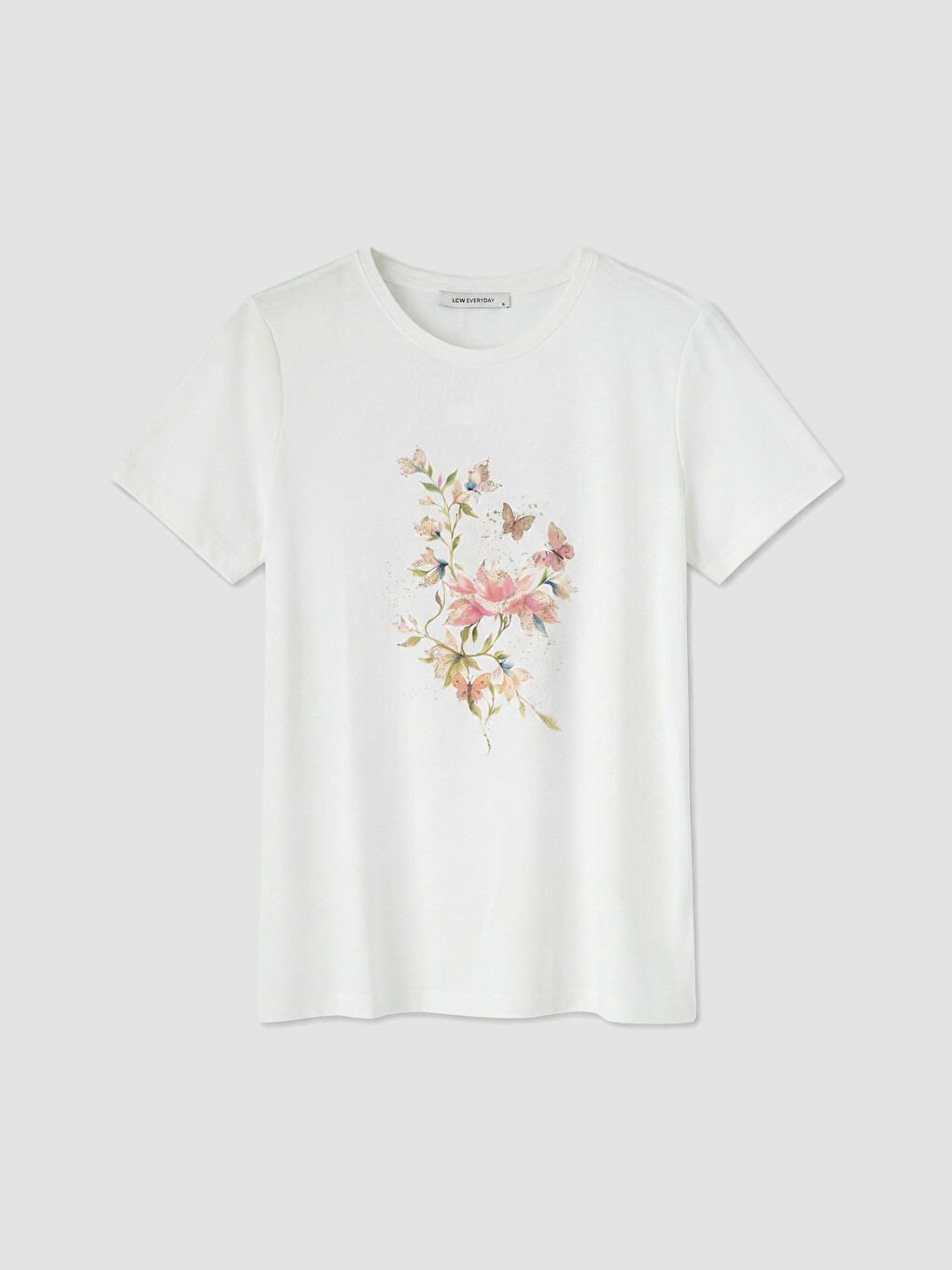 Crew Neck Floral Printed Women's T-Shirt-4