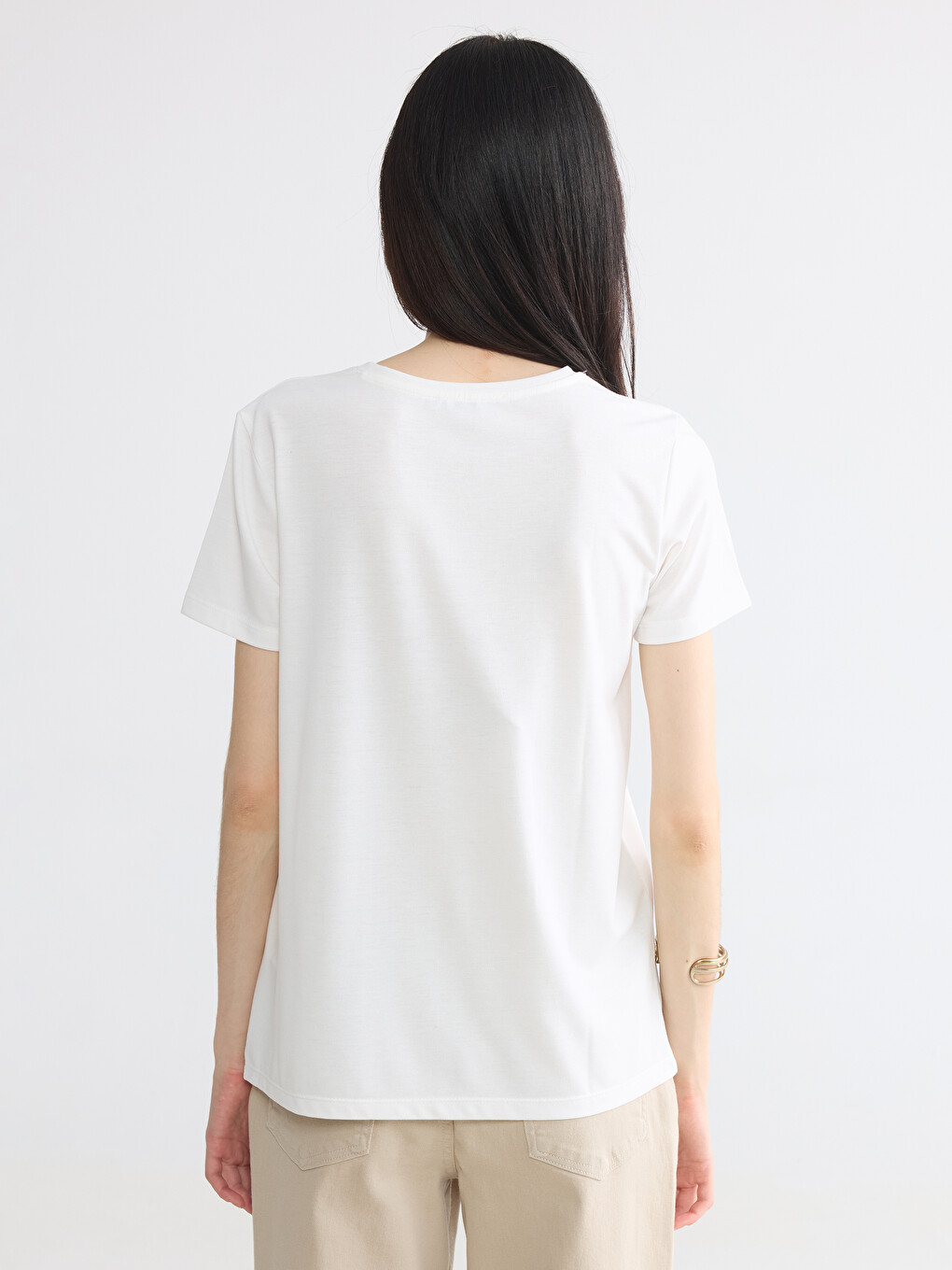 Crew Neck Floral Printed Women's T-Shirt-3