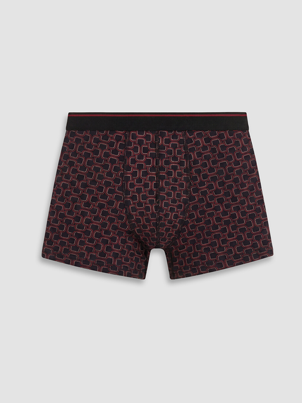 Bordo Pamuklu Esnek Erkek Boxer 3'lü-4