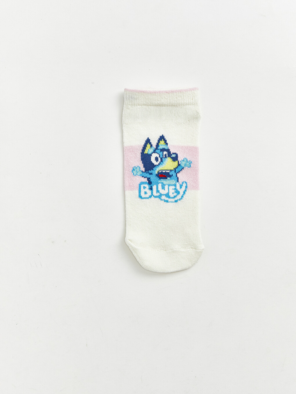 Ekru Bluey Lisanslı Kız Çocuk Patik Çorap 5'li-5