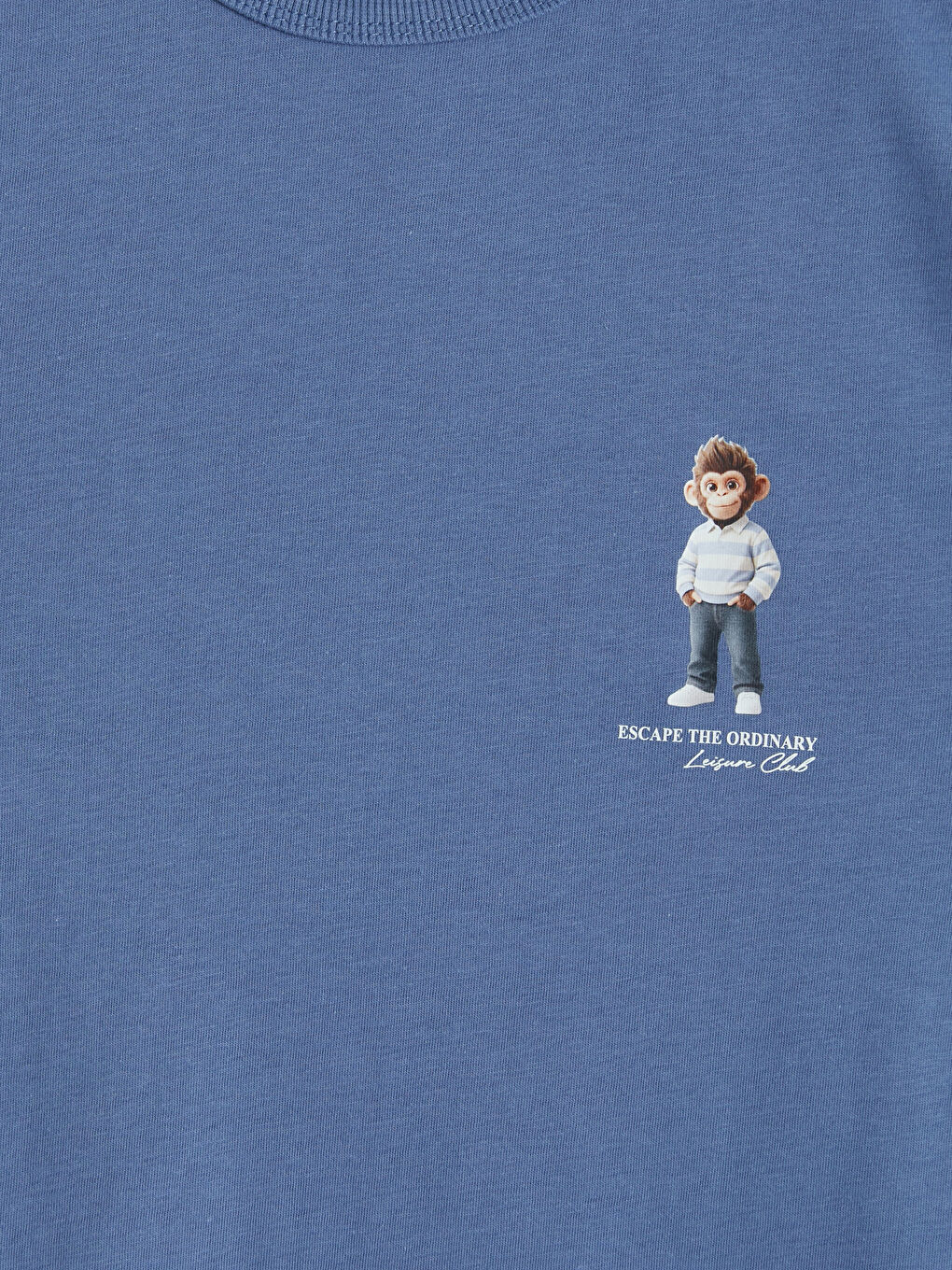 Mavi Bisiklet Yaka Baskılı Erkek Çocuk Tişört-2