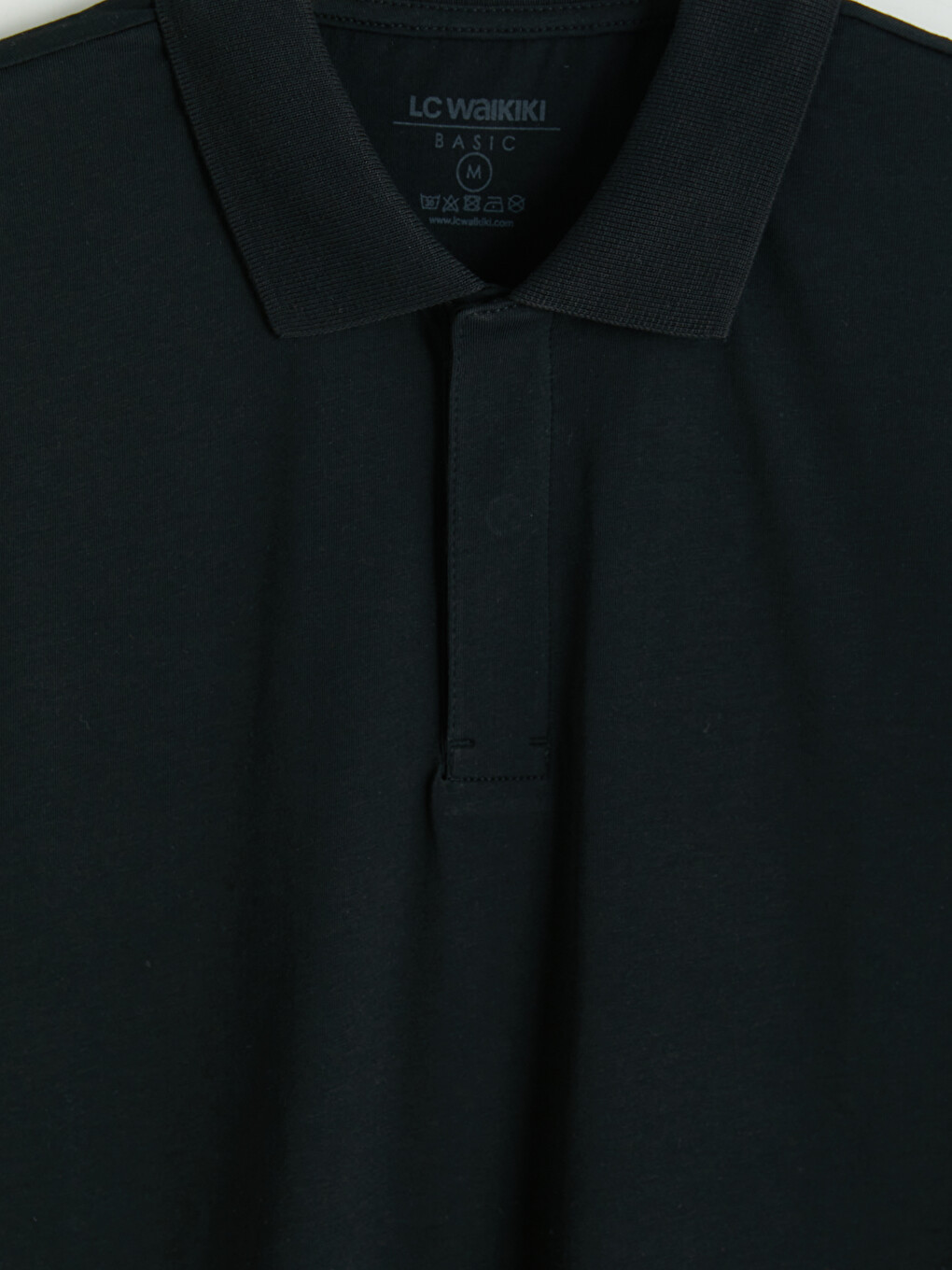 Siyah Polo Yaka Pike Erkek Tişört-2