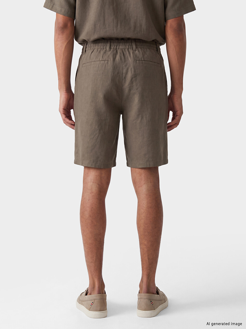 Regular Fit Linen-look Men's Shorts-4