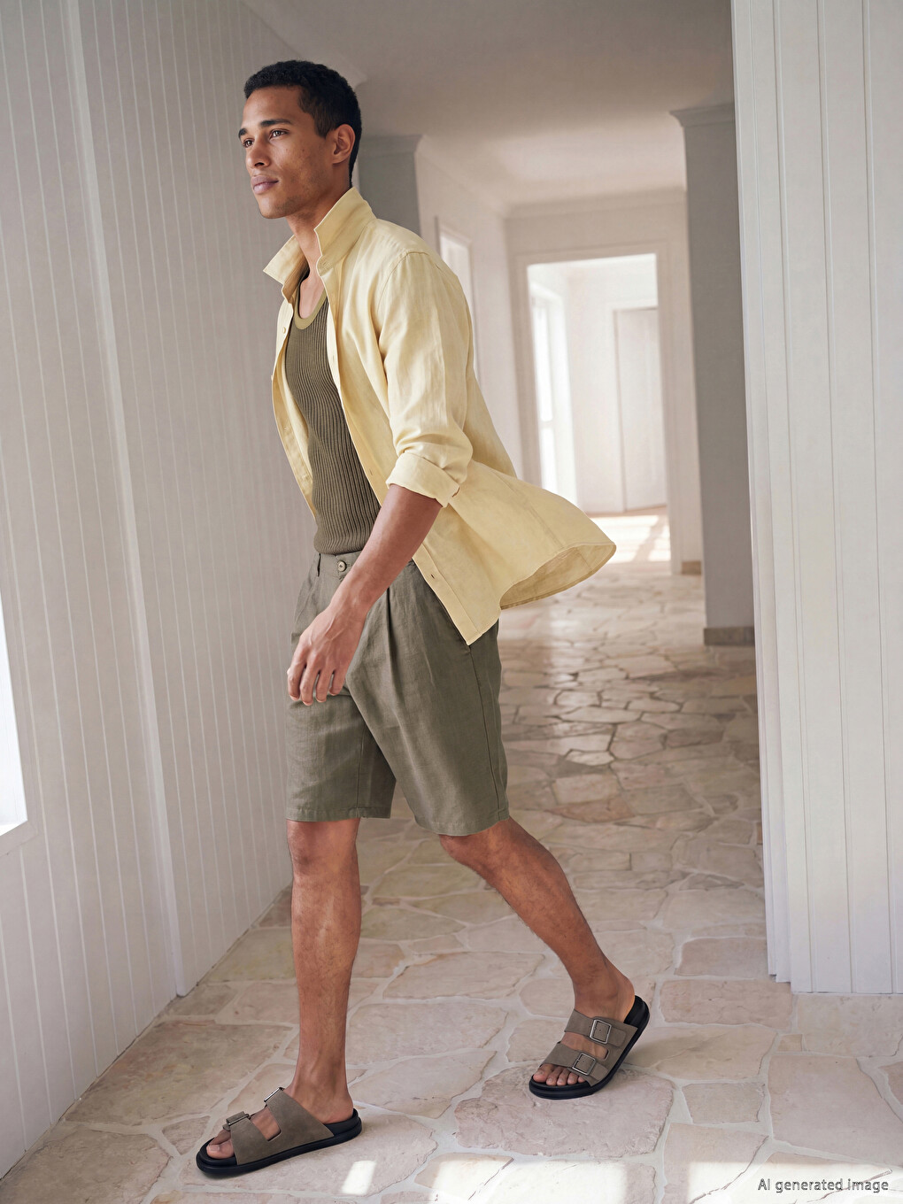 Regular Fit Linen-look Men's Shorts
