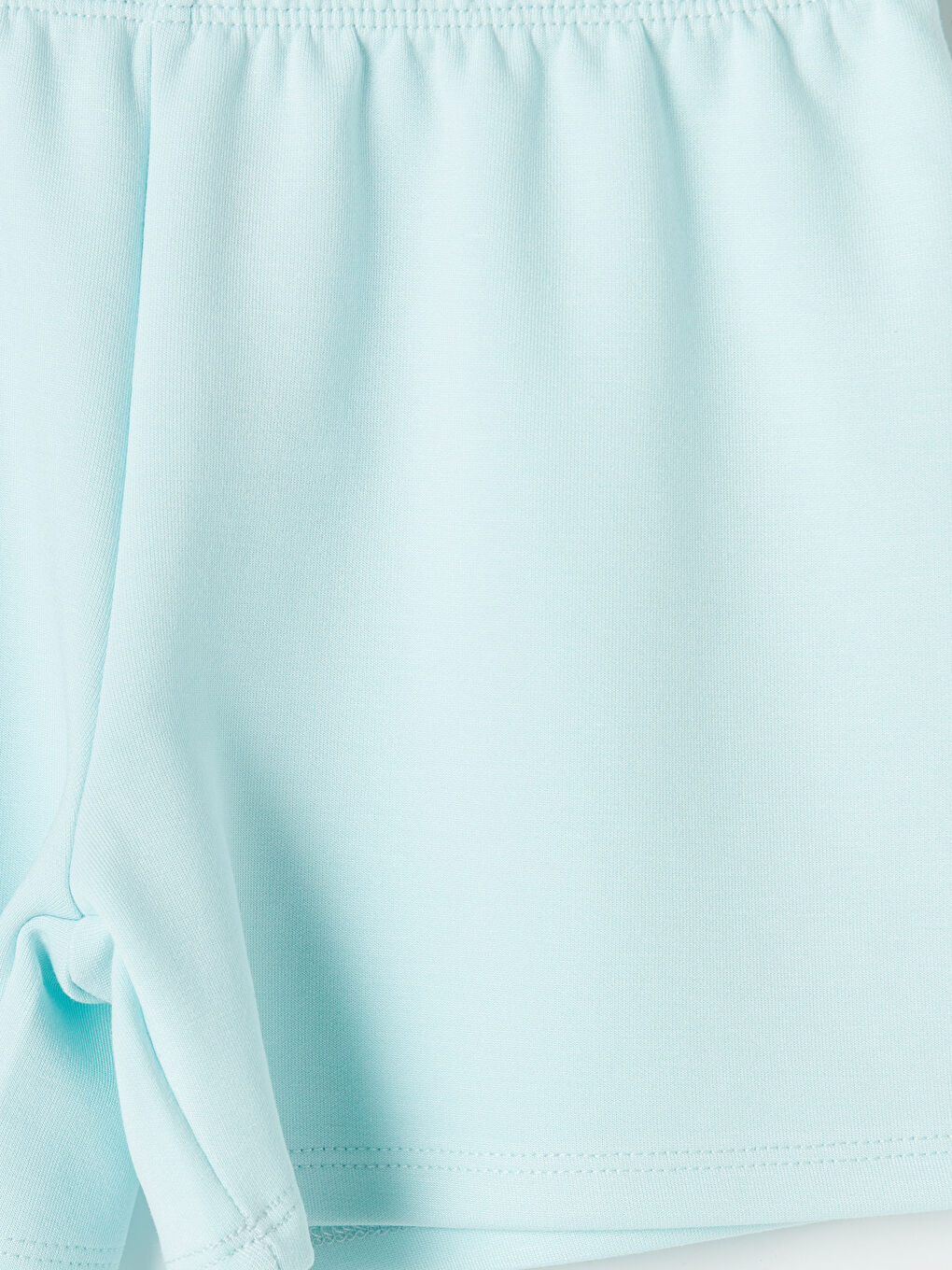 Turkuaz Çiçek Baskılı Kız Çocuk Takım-6