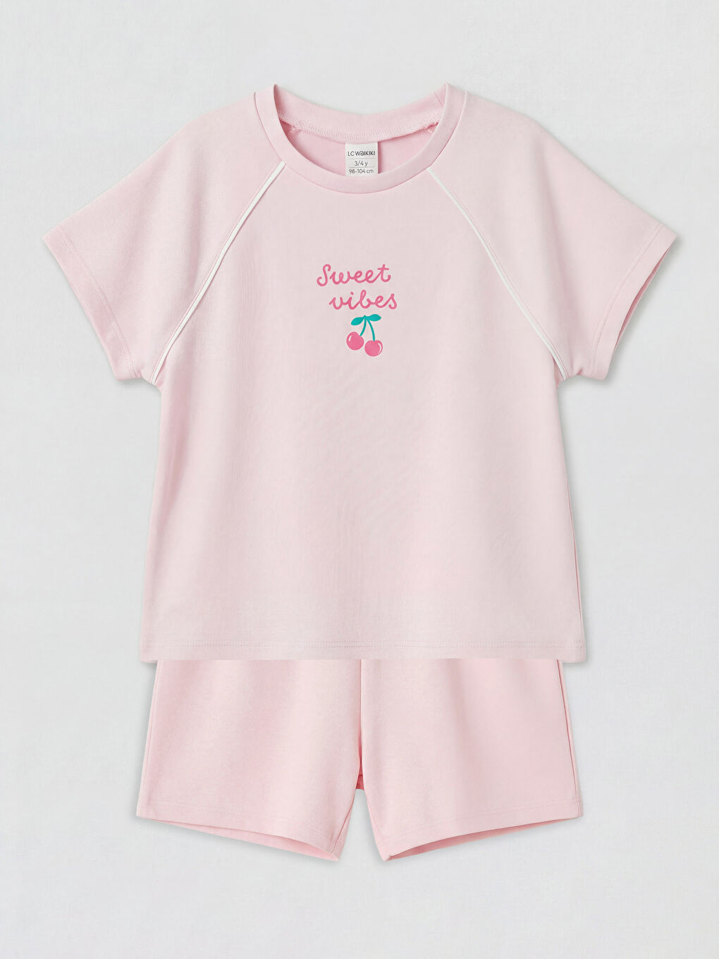 Pembe Çiçek Baskılı Kız Çocuk Takım