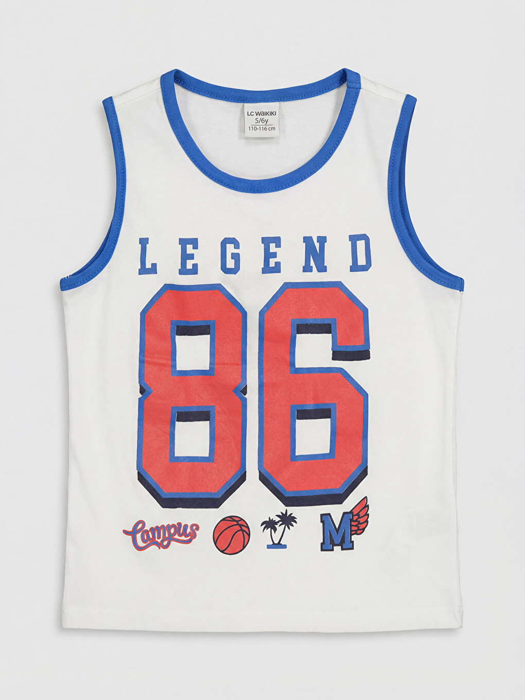 Crew Neck Printed Boys' Tank Top