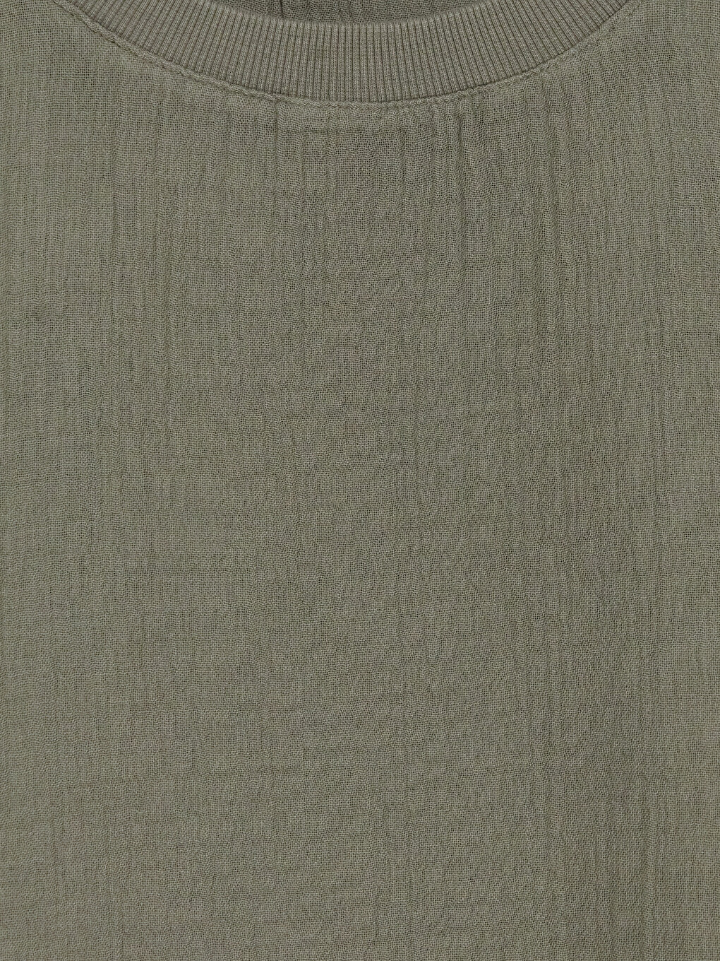 Haki Loose Fit Bisiklet Yaka Erkek Tişört-1