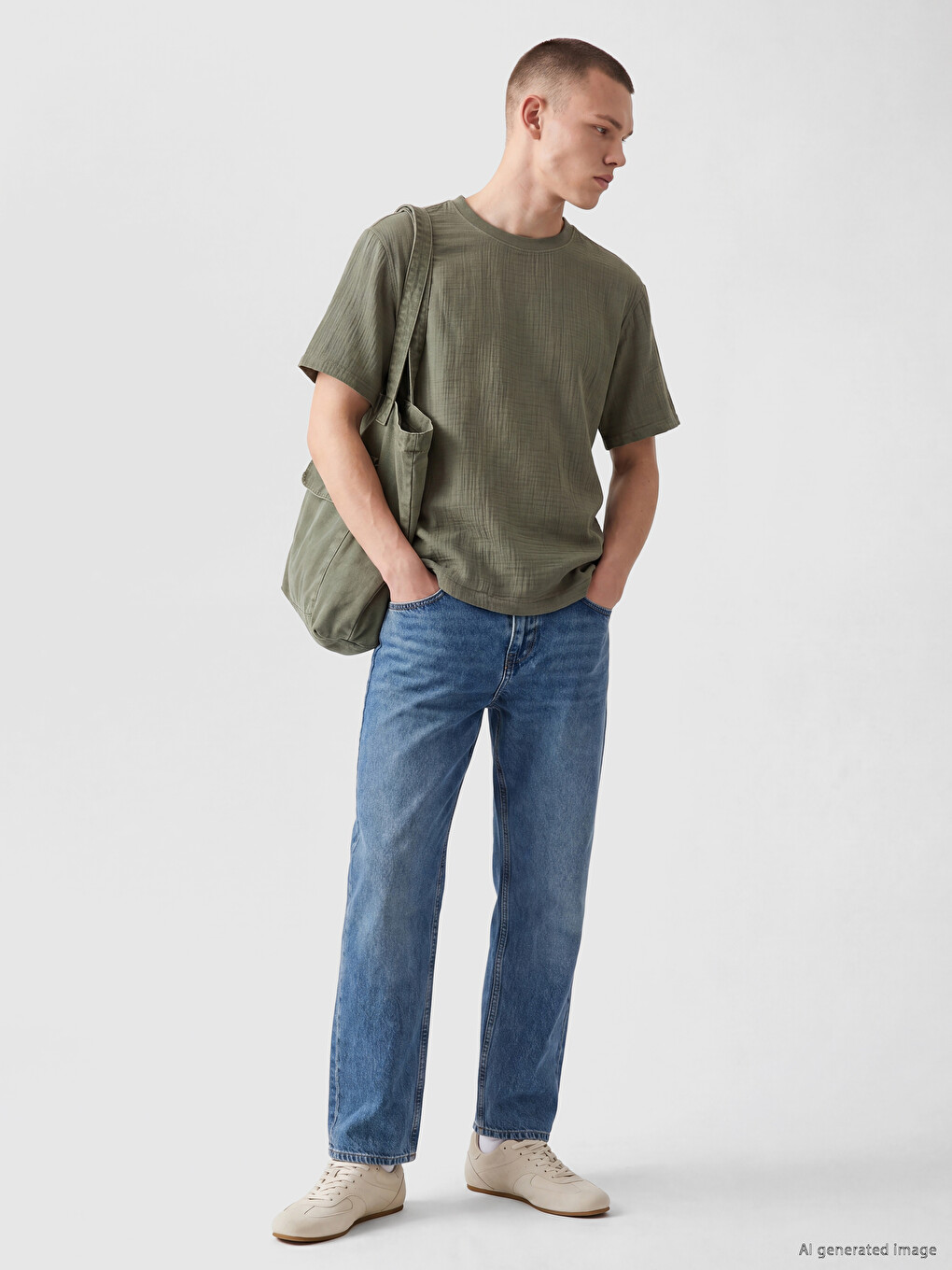 Loose Fit Crew Neck Men's T-Shirt-1