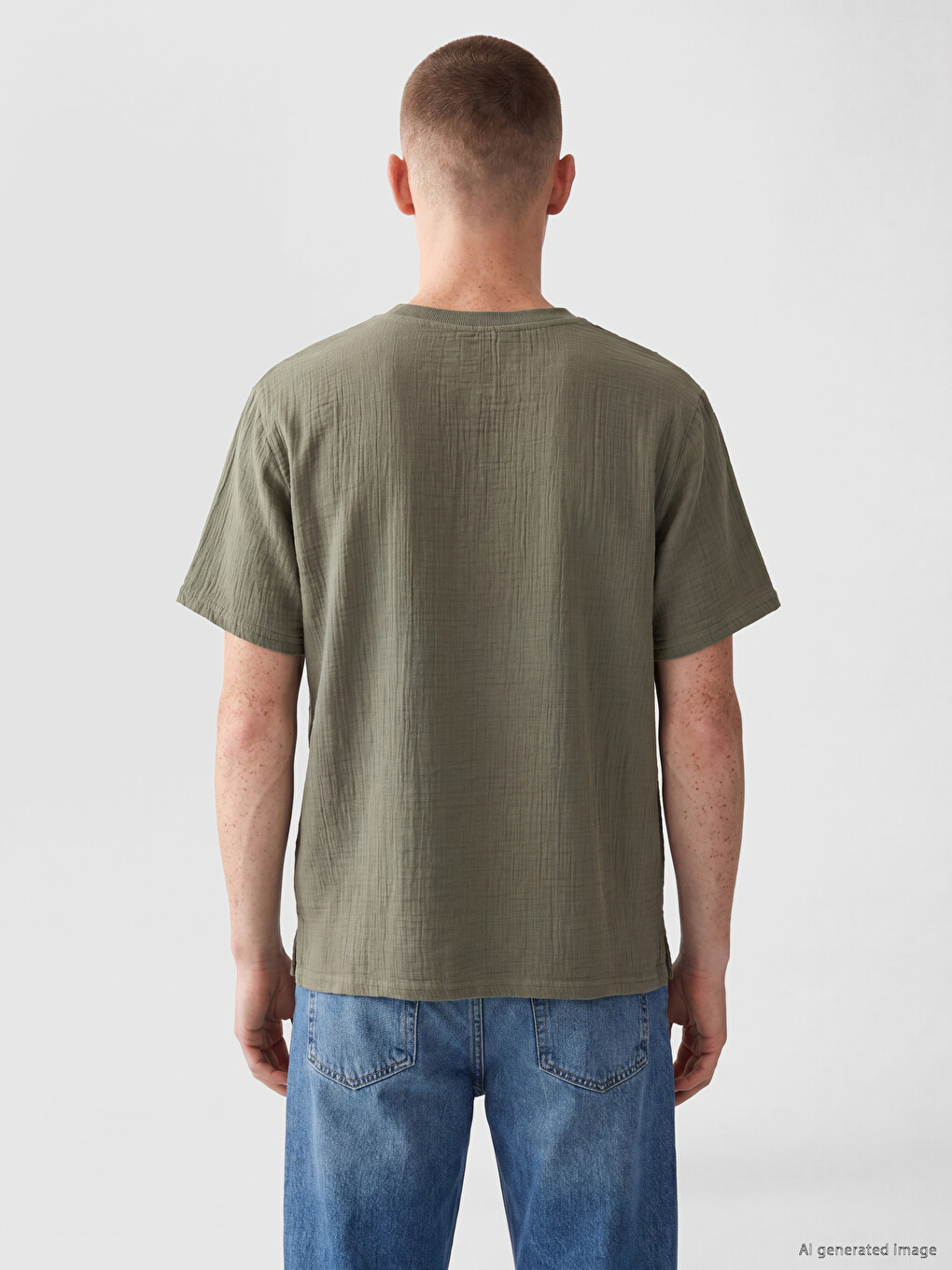 Loose Fit Crew Neck Men's T-Shirt-3