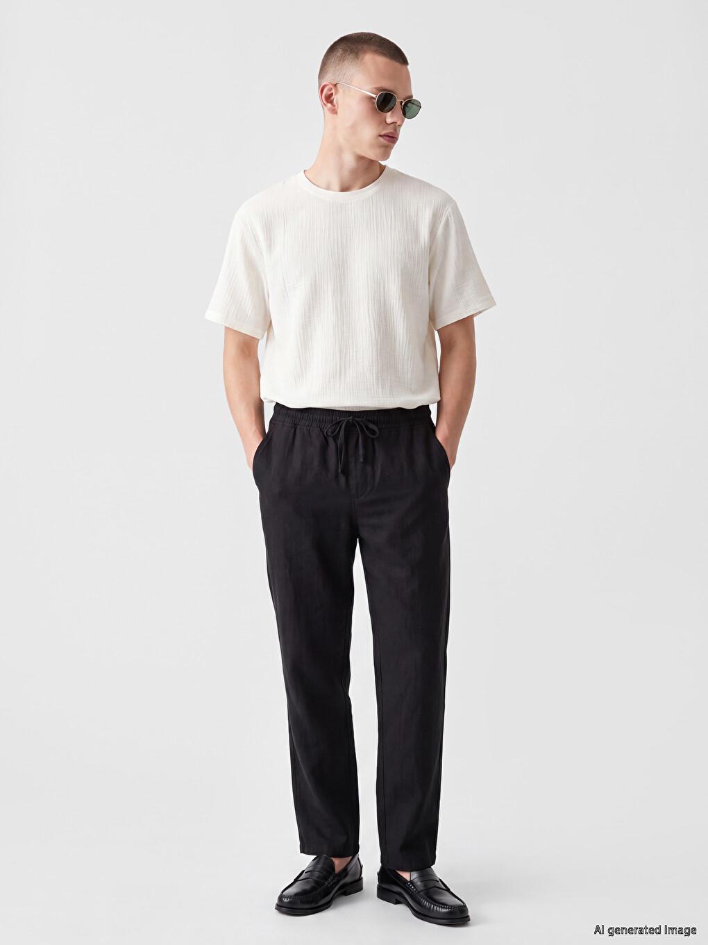 Loose Fit Crew Neck Men's T-shirt-1