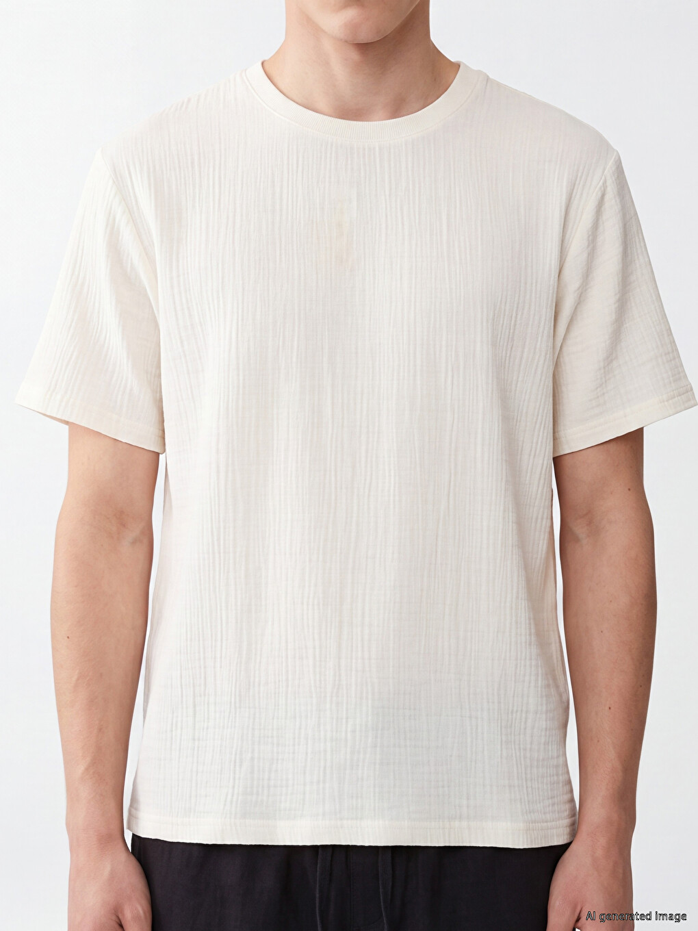 Loose Fit Crew Neck Men's T-shirt-2