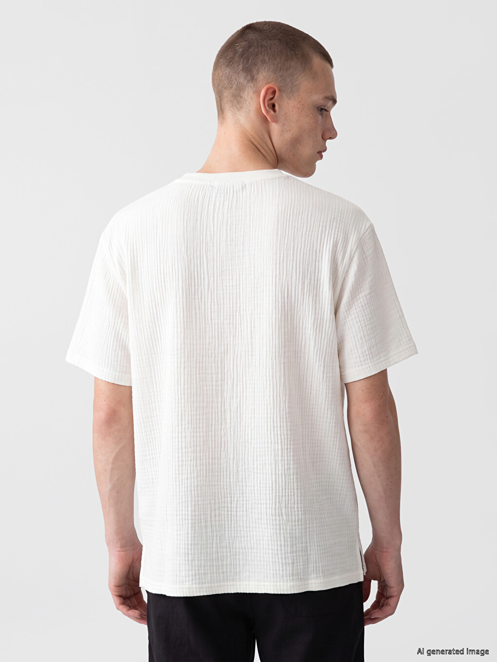 Loose Fit Crew Neck Men's T-shirt-3