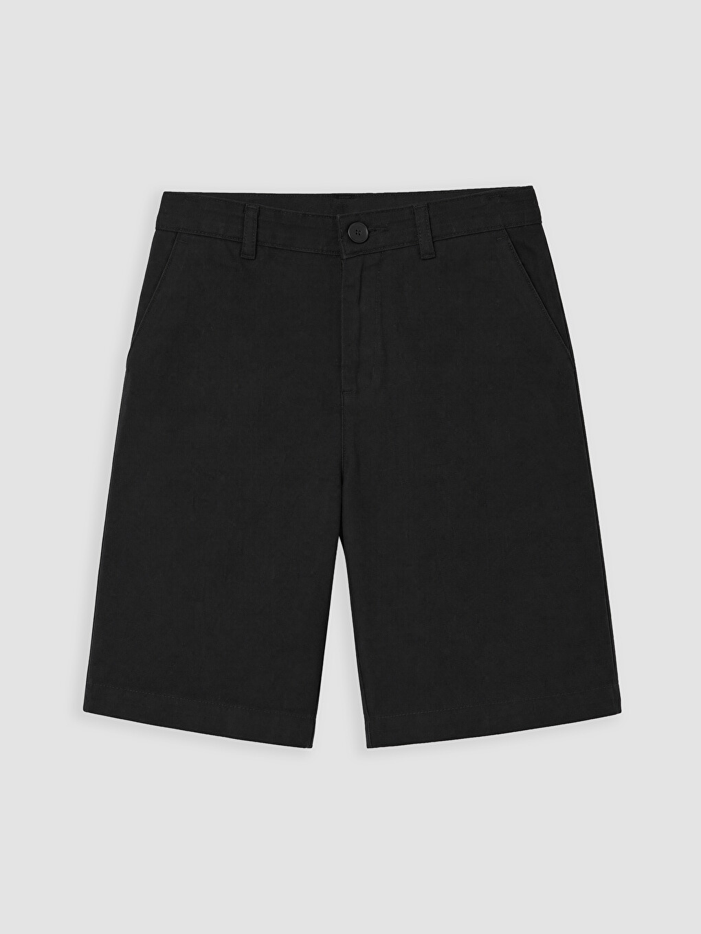 Siyah Regular Fit Beli Lastikli Erkek Çocuk Şort