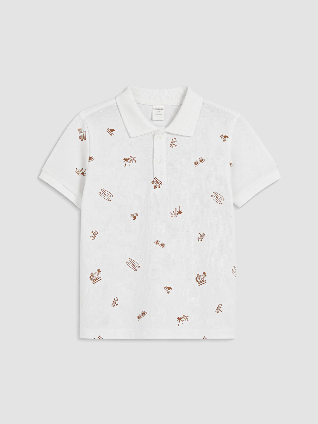 Polo Collar Printed Boys' T-shirt