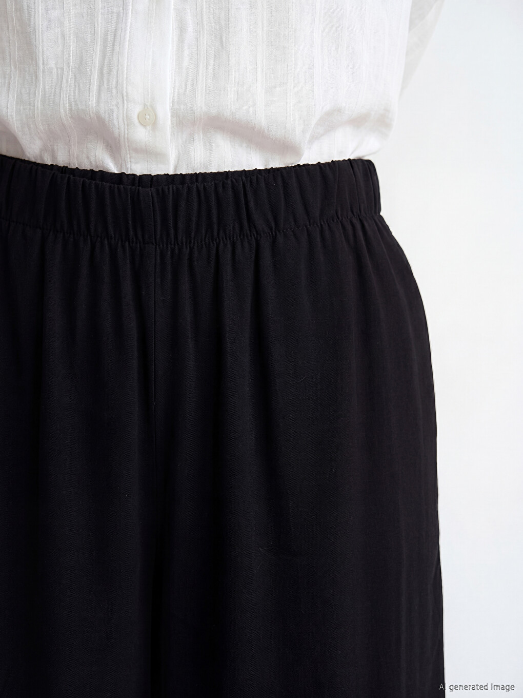 Elastic Waist Wide Leg Women's Trousers-2