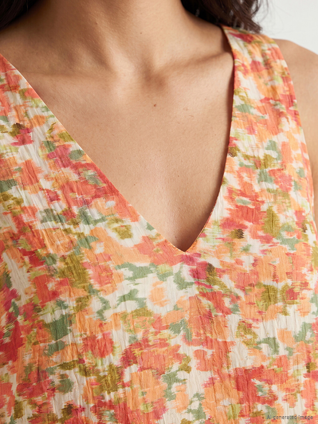 V Neck Floral Dress-2