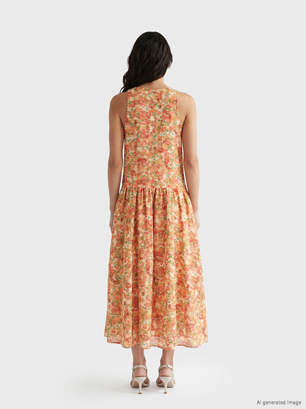 V Neck Floral Dress-3