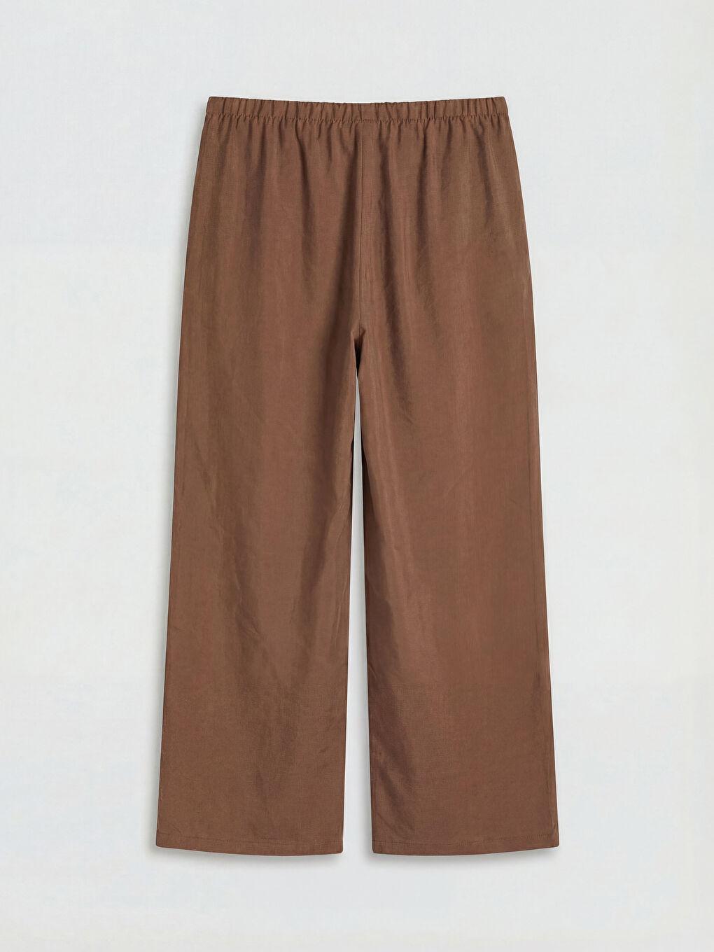 Kahverengi Beli Lastikli Modal Karışımlı Kadın Pantolon-1
