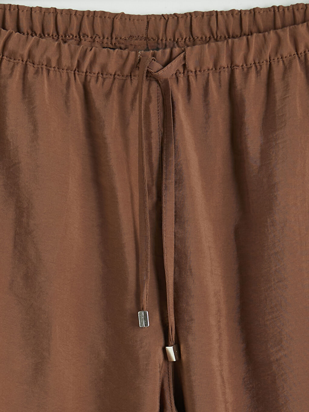 Kahverengi Beli Lastikli Modal Karışımlı Kadın Pantolon-2