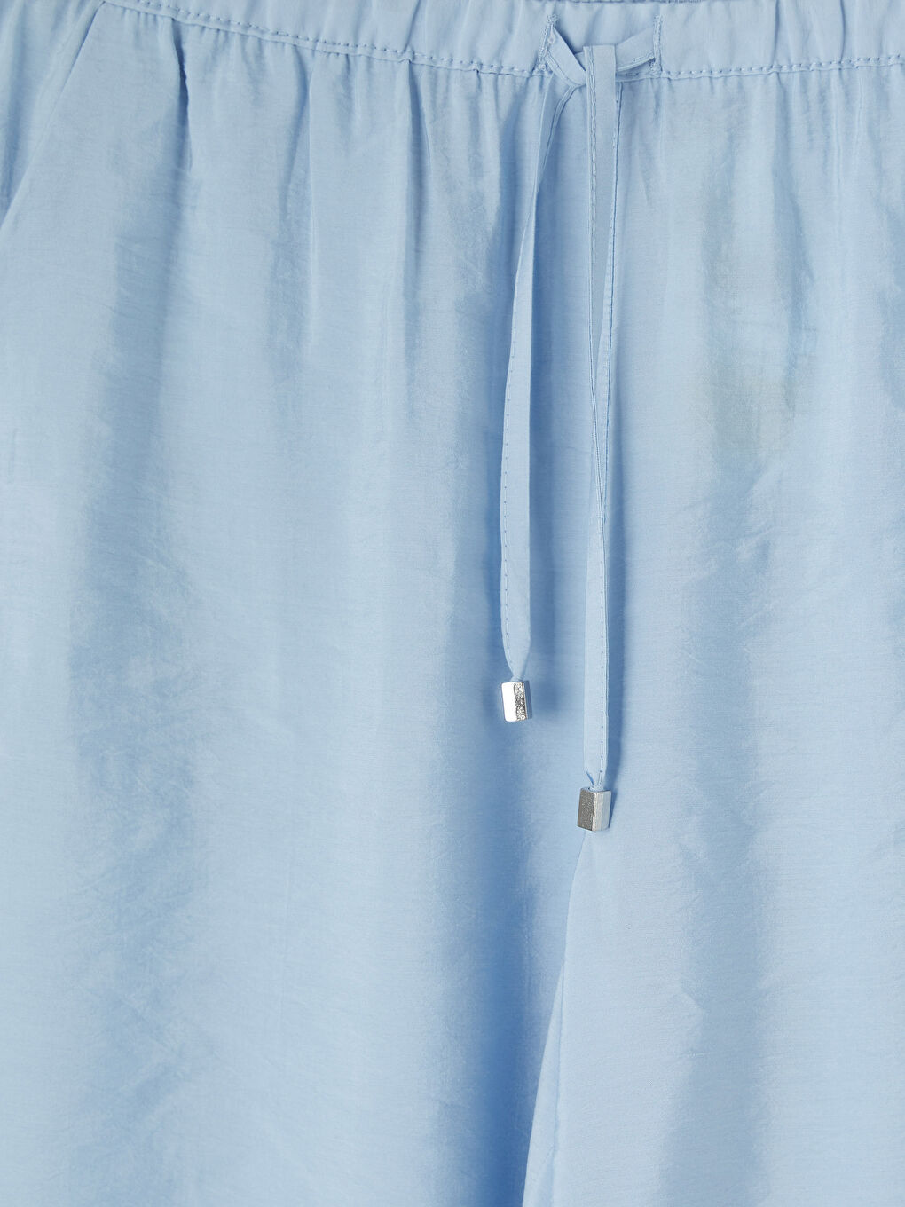 Mavi Beli Lastikli Modal Karışımlı Kadın Pantolon-2