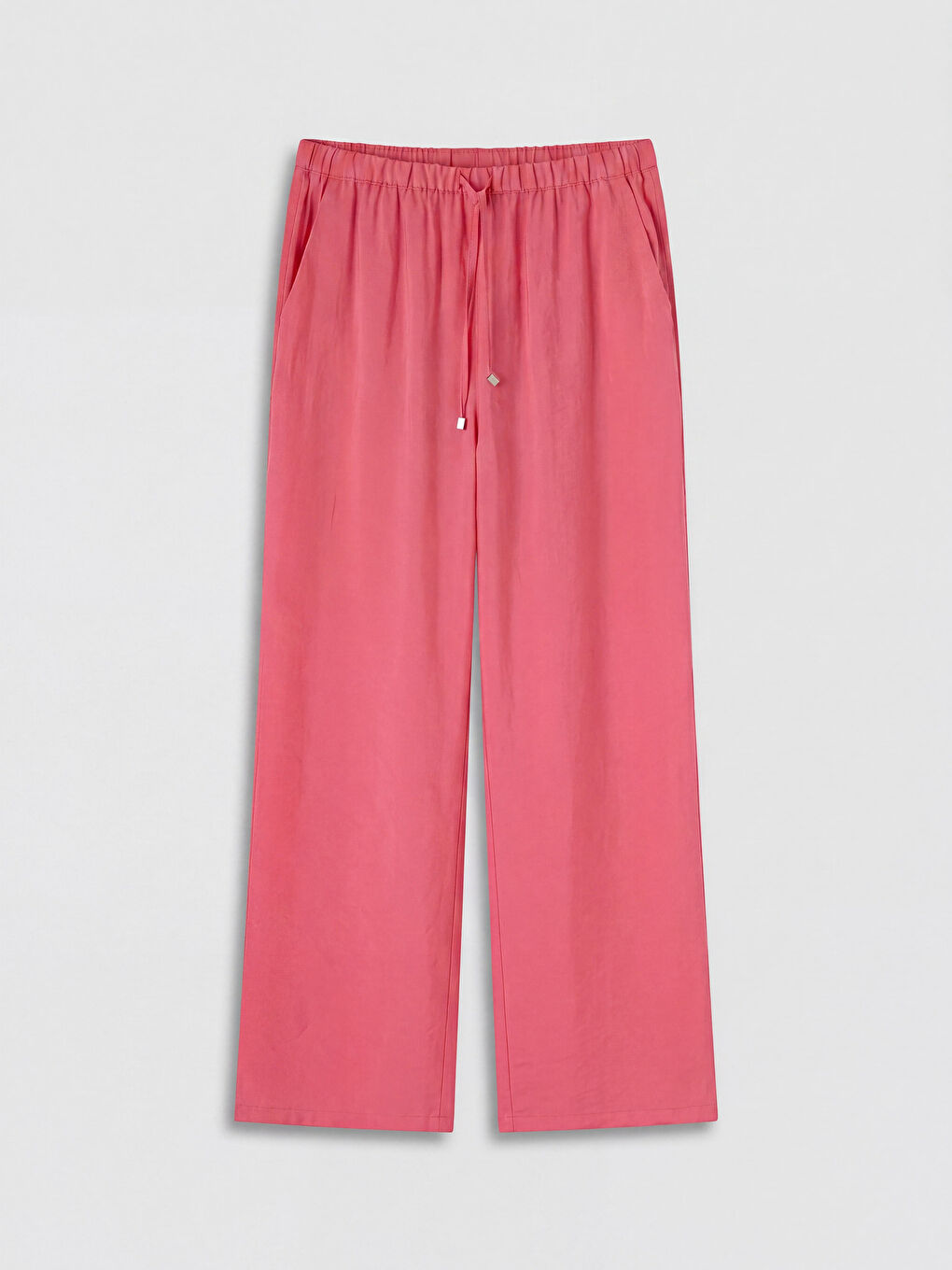 Pembe Beli Lastikli Modal Karışımlı Kadın Pantolon