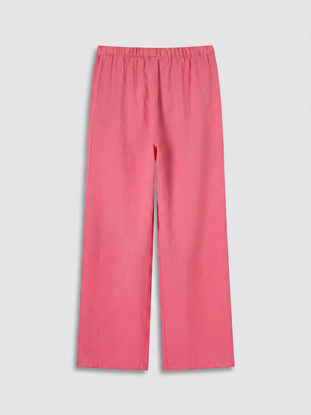 Pembe Beli Lastikli Modal Karışımlı Kadın Pantolon-1