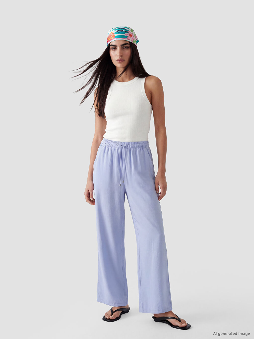 Elastic Waist Modal Blend Women's Trousers