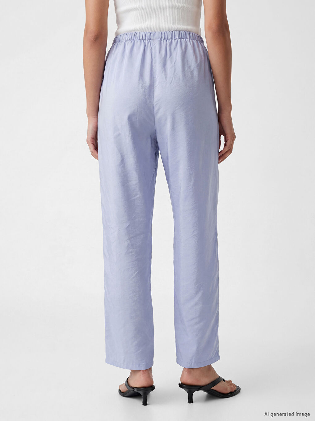 Elastic Waist Modal Blend Women's Trousers-3
