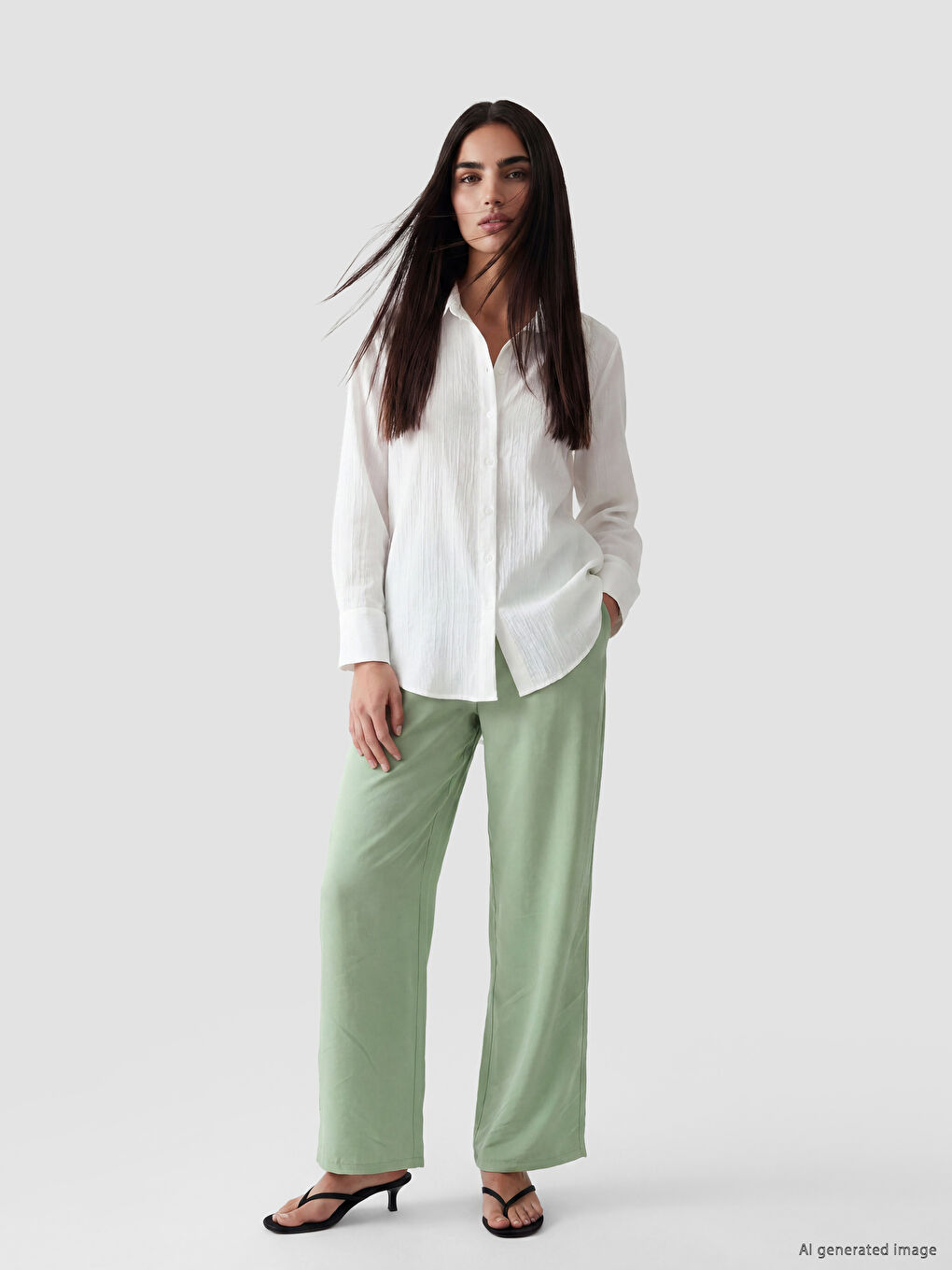 Pantaloni de damă din amestec de modal cu talie elastică