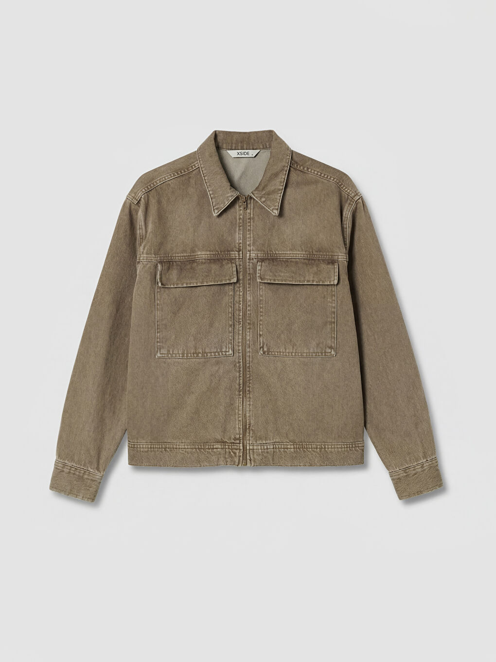 Haki Rahat Kalıp Erkek Jean Ceket