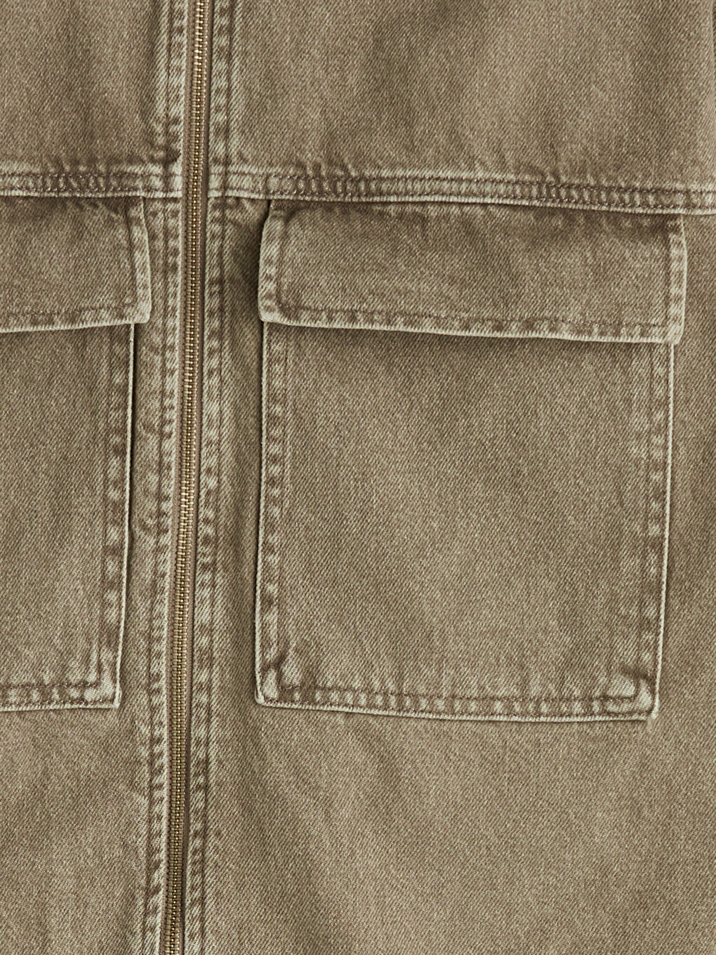 Haki Rahat Kalıp Erkek Jean Ceket-2