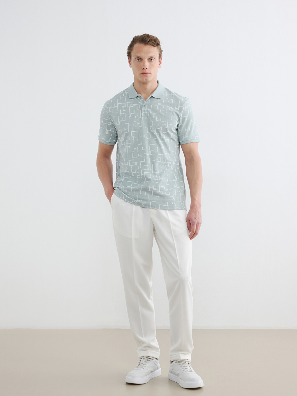 Polo Collar Pique Men's T-Shirt-1