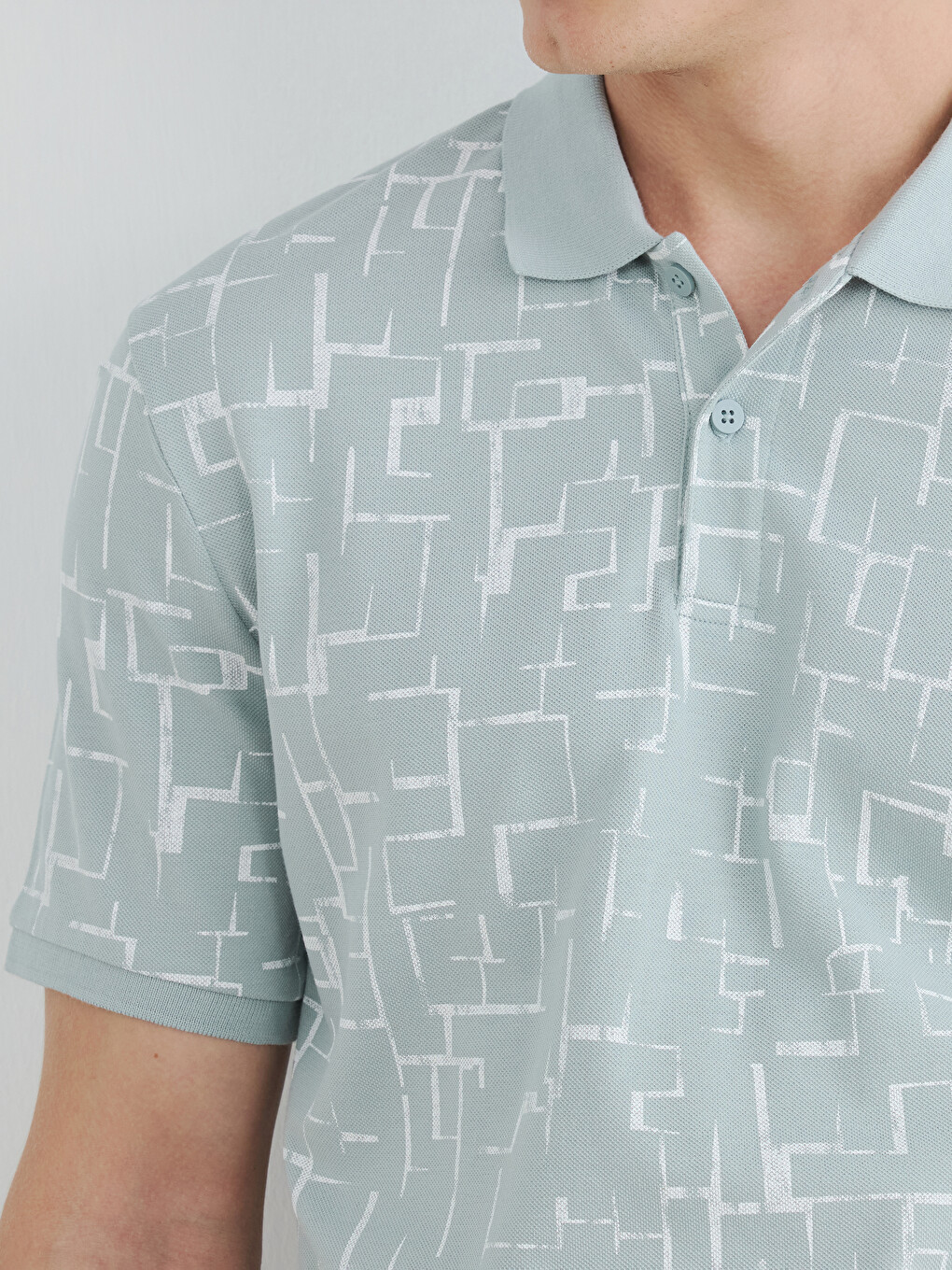 Polo Collar Pique Men's T-Shirt-2